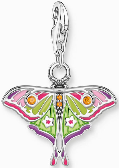 Thomas Sabo Charm Anhänger Modell: 2209-691-7 bunter Nachtfalter- 925 Sterlingsilber und Kaltemail