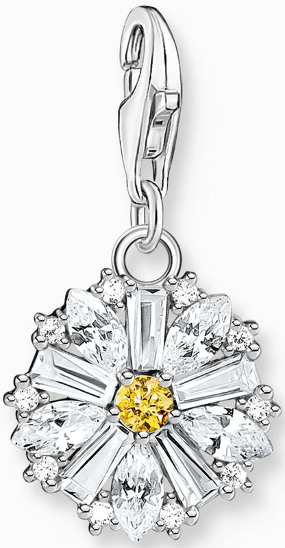 Thomas Sabo Charm Anhänger Modell: 2212-051-14 weißes Gänseblümchen- 925 Sterlingsilber und farbige Zirkoniasteine
