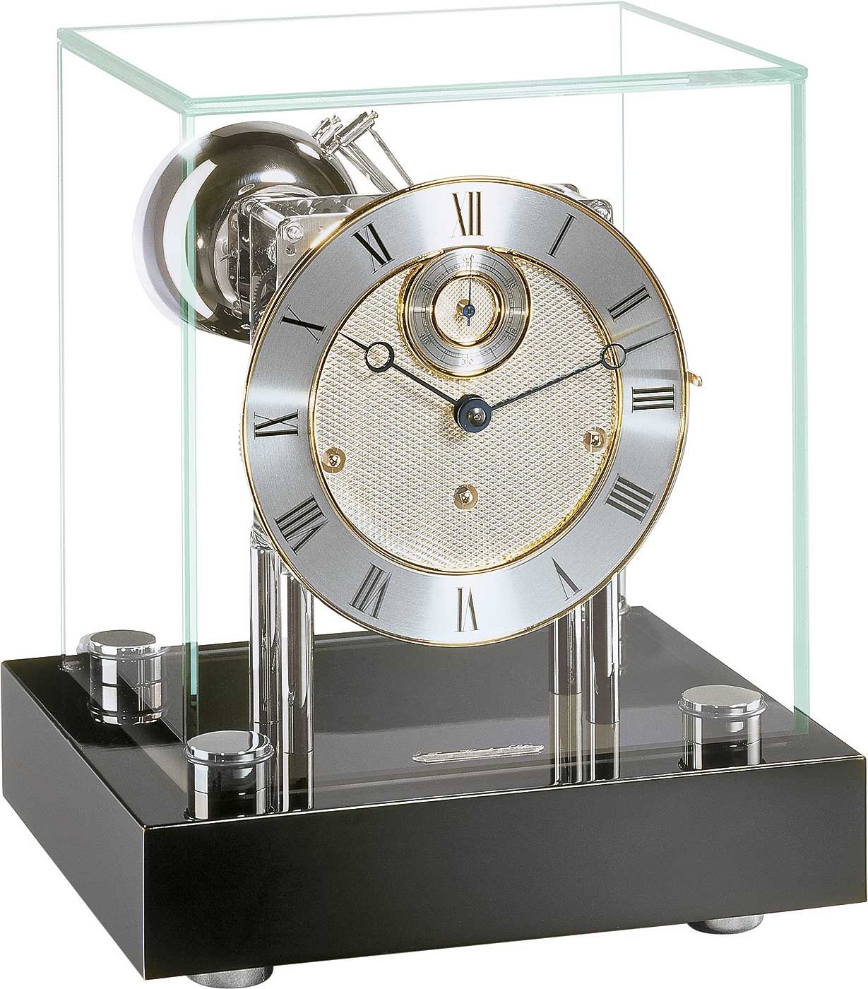 Hermle Tischuhr 30x25x21 cm Holz & Glas • Westminster Melodie • Modernes Design