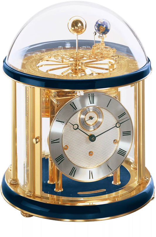 Hermle Tischuhr 28,5x21x21 cm Holz • Mechanisches Tellurium • Westminster Schlagwerk