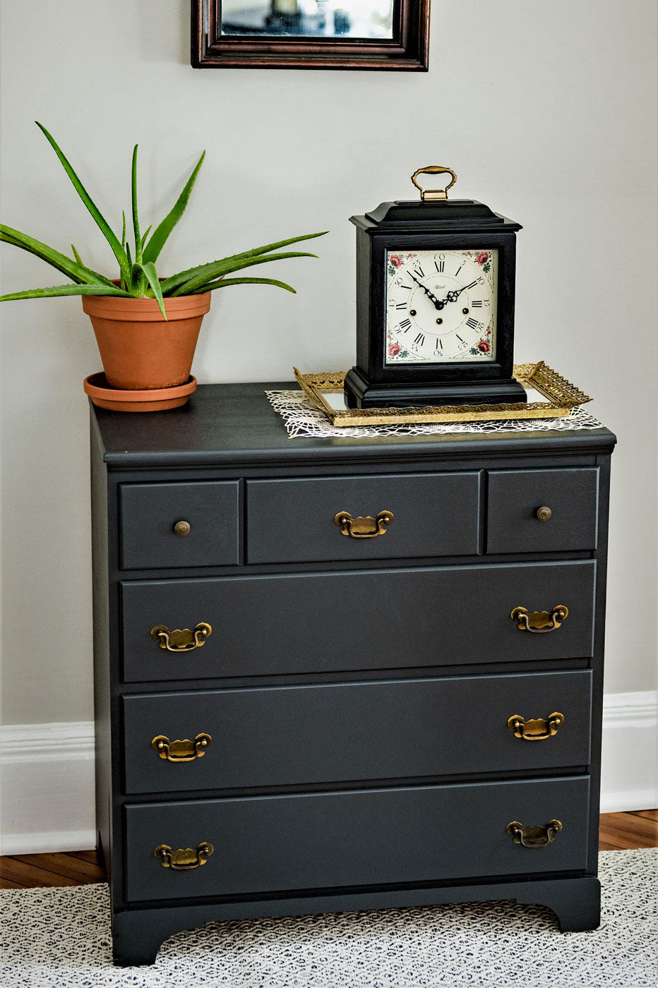 mechanische Tischuhr - Vintage Schwarz - Hermle Modell: 22915-V80340