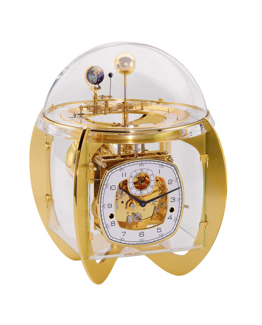 Hermle Tischuhr 37x34x34 cm Messing • Tellurium-Funktion • Westminster Melodie