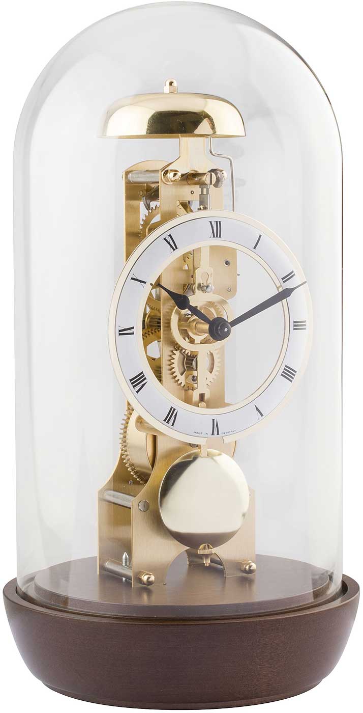Hermle Table Clock 30x15.5 cm Wood • Mechanical Skeleton Movement • Hour Chime