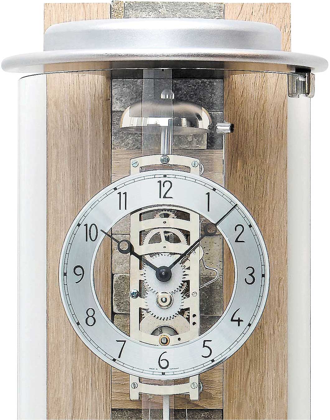 AMS Wanduhr Aluminium & Stein • Mechanisches Seilzug-Uhrwerk • Moderner Stil