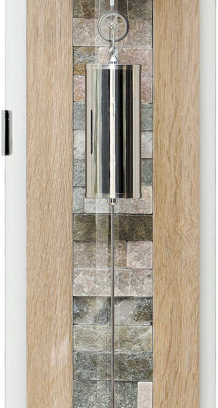 AMS Wanduhr Aluminium & Stein • Mechanisches Seilzug-Uhrwerk • Moderner Stil