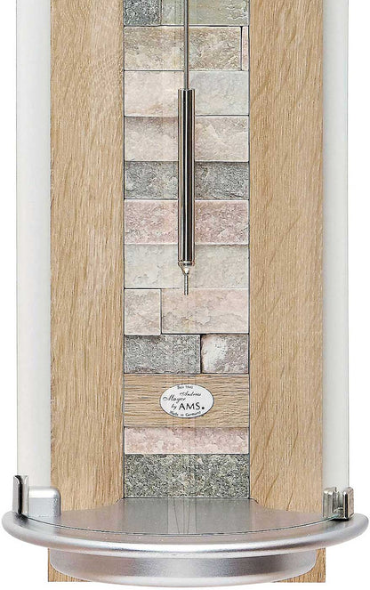 AMS Wanduhr Aluminium & Stein • Mechanisches Seilzug-Uhrwerk • Moderner Stil