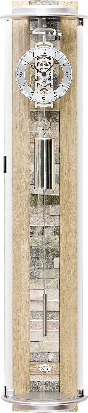 AMS Wanduhr Aluminium & Stein • Mechanisches Seilzug-Uhrwerk • Moderner Stil