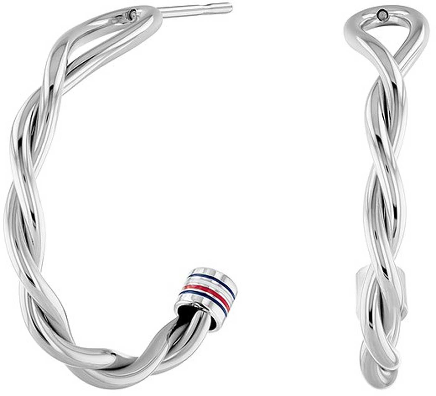 Twisted Stainless Steel Hoop Earrings - Tommy Hilfiger Model: 2780686