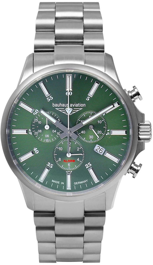 Bauhaus Aviation 2880M-4 Herren Uhr • Leichter Titan Chronograph • Schweizer Werk