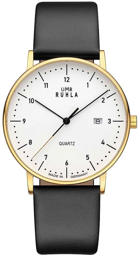 UMR Ruhla RUHLA-Classic 30432 bk Men's Watch • Quartz Movement • IP Gold Stainless Steel Case