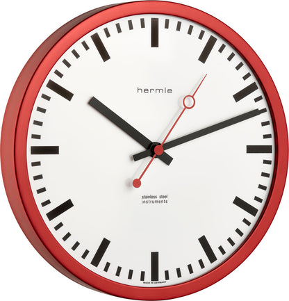 Hermle Wanduhr 30 cm Ø Edelstahl • Funkgesteuert • Zeitlos Elegant