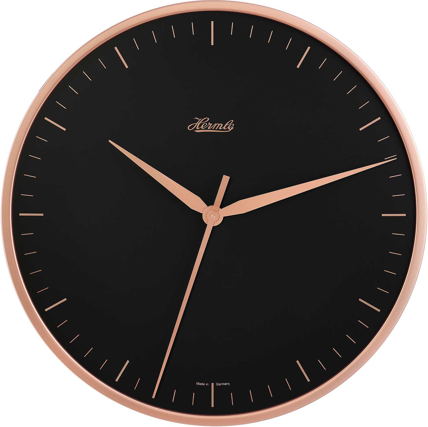 Hermle Wanduhr 40 cm Ø Metall • Geräuschloses Quarzwerk • Modernes Design
