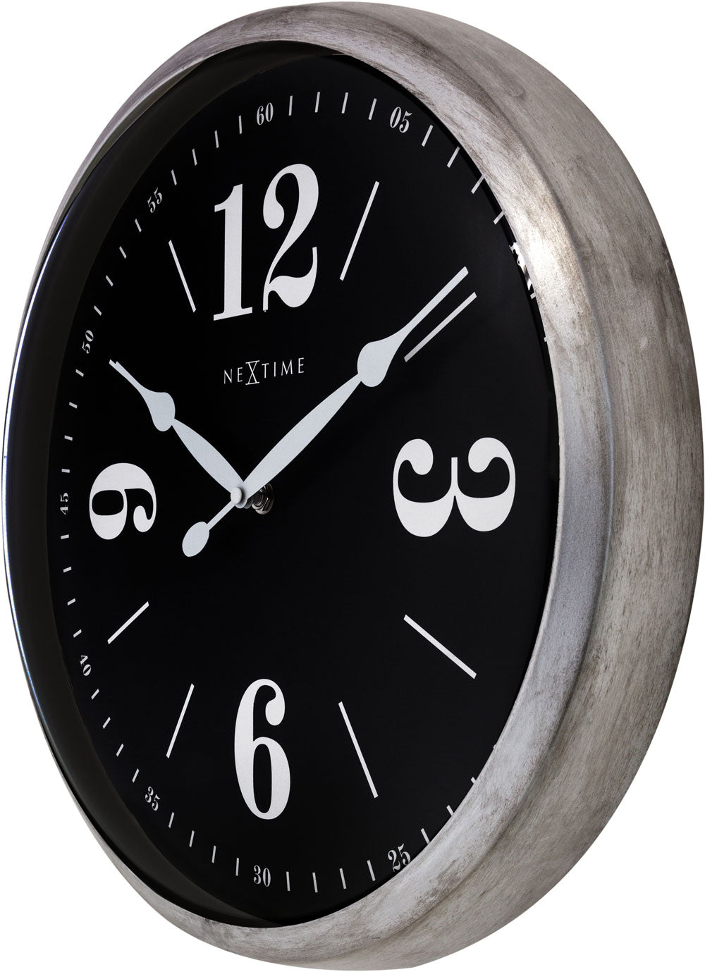 Nextime Wanduhr 39x39x8,3 cm Metall • Lautloses Quarzwerk • Zeitloses Design