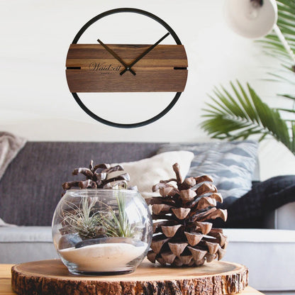 Waidzeit Wanduhr Holz • Modernes Design • Präzises Quarzuhrwerk