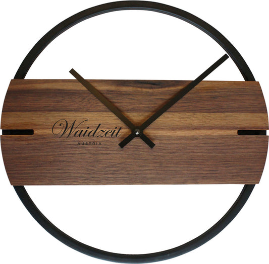Waidzeit Wanduhr Holz • Modernes Design • Präzises Quarzuhrwerk