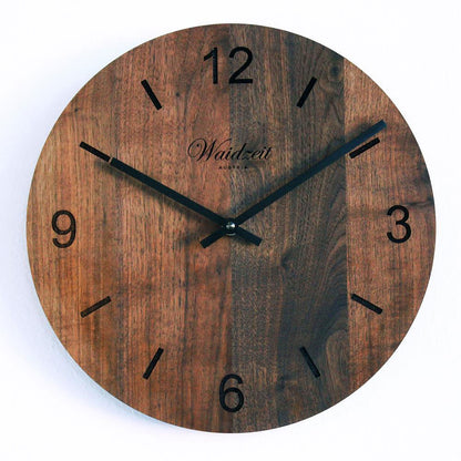 Waidzeit 33-WTW-04 Tempus Wanduhr modern, aus Walnuss-Vollholz gefertigt