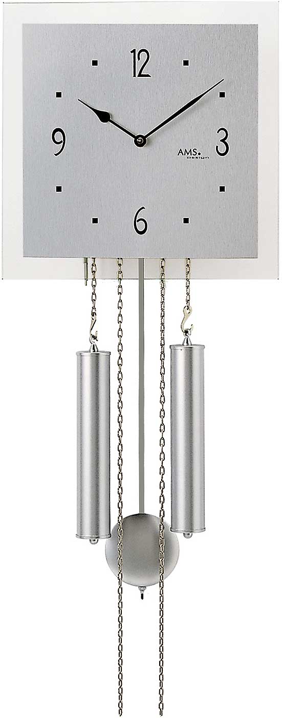 Pendeluhr 1/2 Std. Schlag auf Glocke Aluminium-Zifferblatt - AMS Modell: 354