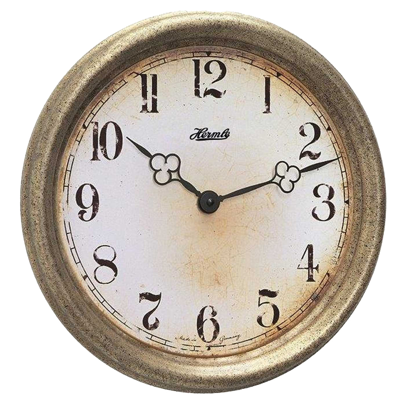 Hermle Wanduhr 30x30x5 cm Messing • Vintage Design • Präzises Quarzuhrwerk
