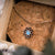 Necklace with blue mother-of-pearl pendant - wooden core Model: Jewelry
