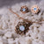 Necklace with blue mother-of-pearl pendant - wooden core Model: Jewelry