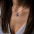 Necklace with blue mother-of-pearl pendant - wooden core Model: Jewelry