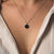 Facade Necklace with Square Marble Pendant - Wood Core Model: Jewelry