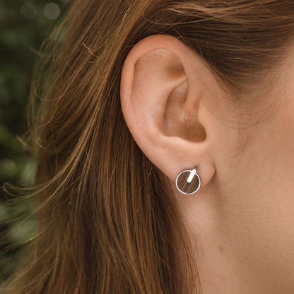 Opacity Ohrringe rund mit Holzelement - Holzkern Modell: Jewelry