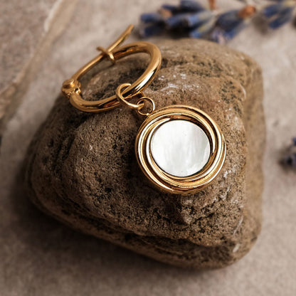 Zendala Ohrhänger mit rundem Anhänger - Holzkern Modell: Jewelry