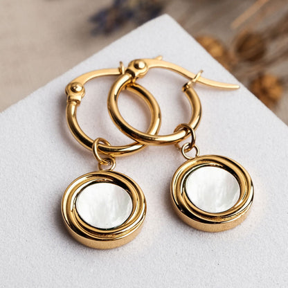 Zendala Ohrhänger mit rundem Anhänger - Holzkern Modell: Jewelry