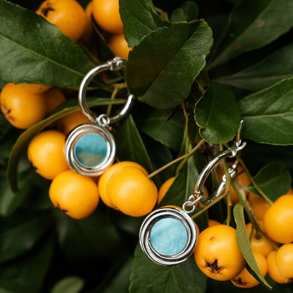 Zendala Earrings with Round Pendant - Wooden Core Model: Jewelry