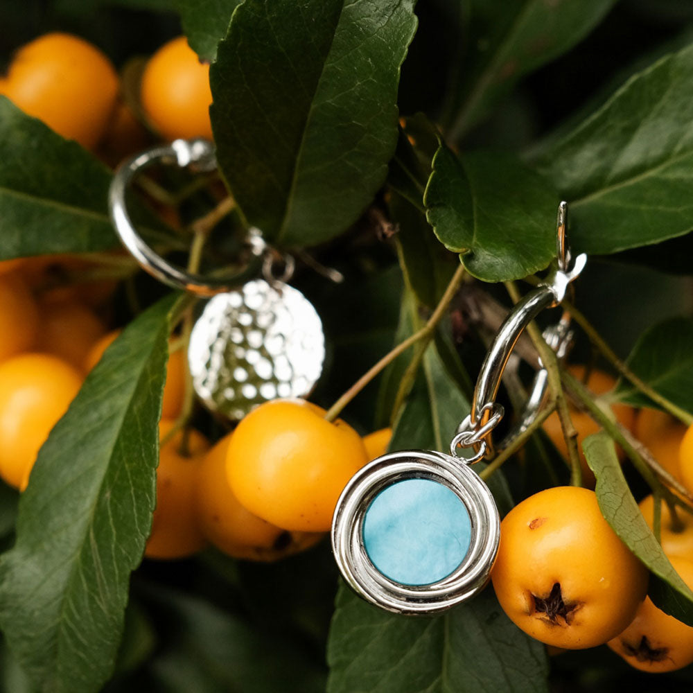 Zendala Earrings with Round Pendant - Wooden Core Model: Jewelry