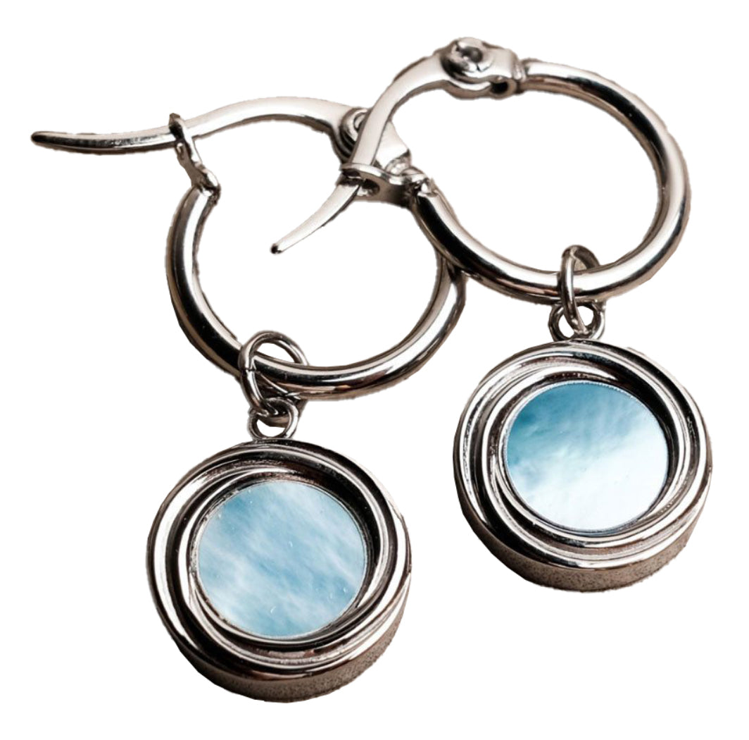 Zendala Earrings with Round Pendant - Wooden Core Model: Jewelry