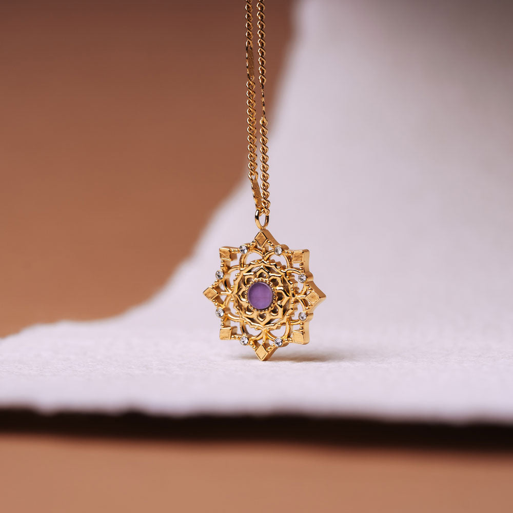 Aphonia Halskette Schneeflocken Anhänger - Holzkern Modell: Jewelry