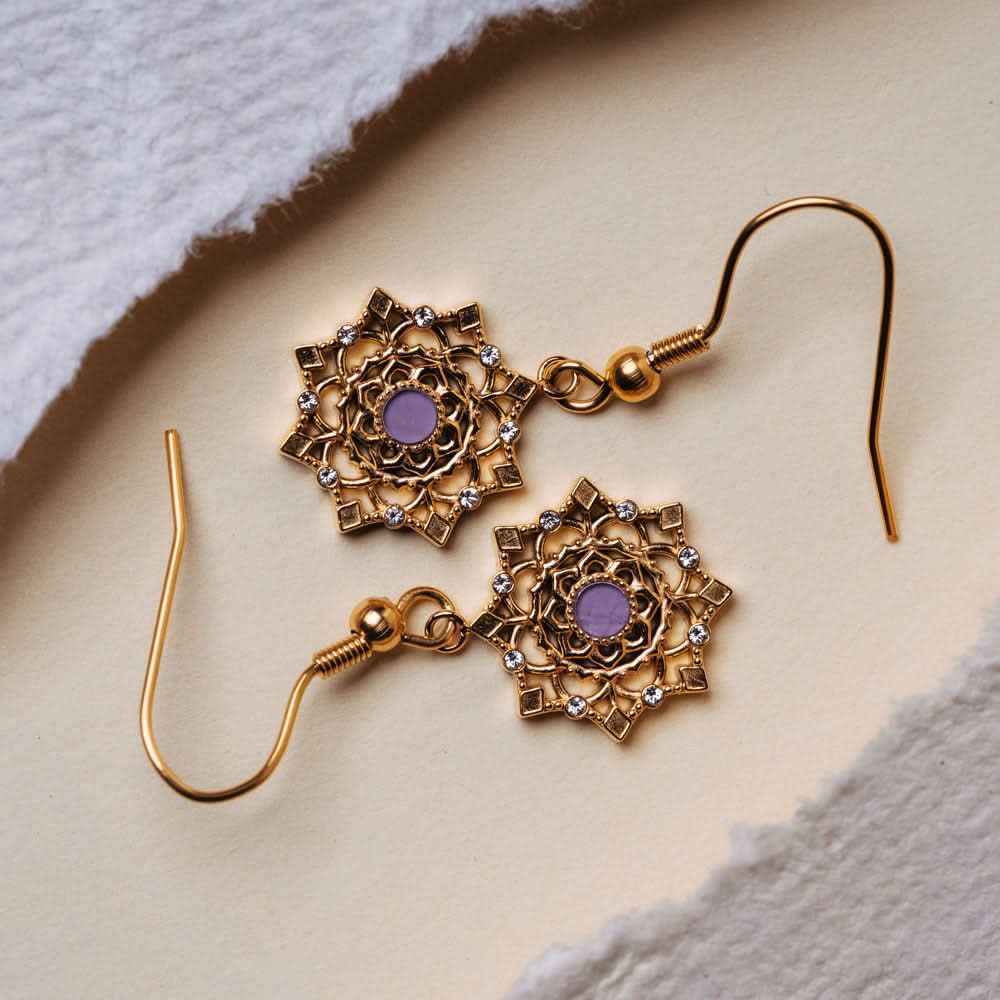 Aphonia Snowflake Wooden Core Model Earrings