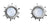 Shade Sun Stud Earrings with Blue Mother-of-Pearl Wood Core Model Jewelry