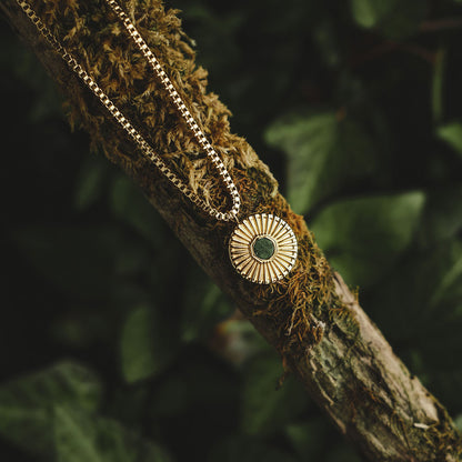 Stencil Halskette mit rundem Anhänger - Holzkern Modell: Jewelry