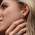 Awakening Earrings (Lapis Lazuli/Silver) Stud Earrings with Chain Pendant - Holzkern Model: Jewelry