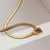 Awakening Necklace (Marble/Gold) Snake Chain with Square Pendant - Wood Core Model: Jewelry