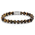 Bracelet made of 8mm tiger's eye stones with stainless steel clasp - Rebel&Rose Model: RR-80042-S-L