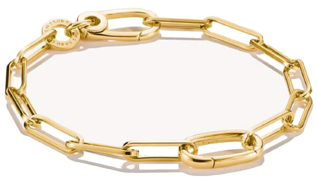 Link Charm Bracelet with Connect Link, made of silver, gold plated - Thomas Sabo Model: C1205-413-39-L15