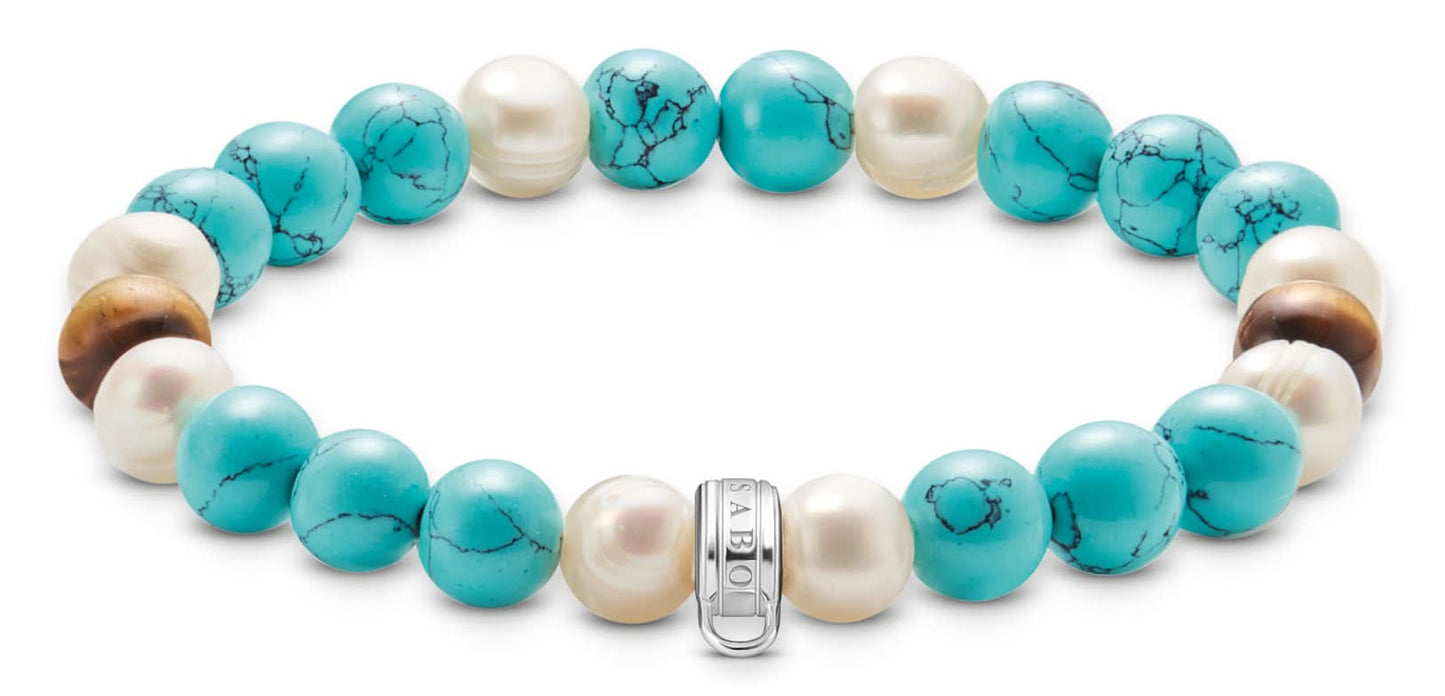 Thomas Sabo Bead Bracelet with Colorful Stones Silver