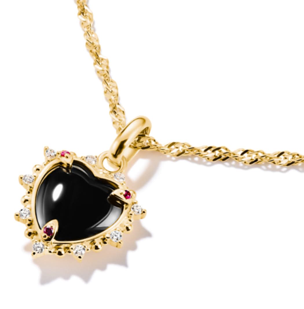 Thomas Sabo Charm-Anhänger Vintage-Herz schwarz Connect vergoldet