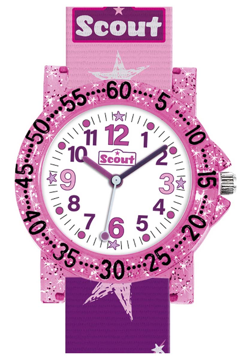 Scout 375021 Mädchen Uhr • Waschbares Textilband • Einhorn-Design