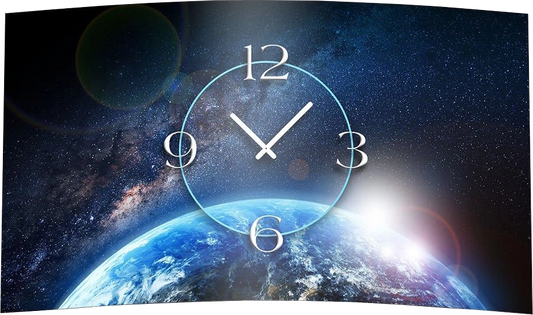 Dixtime Wanduhr 28x48 cm Aluminium • Modernes Design • Geräuschloses Uhrwerk