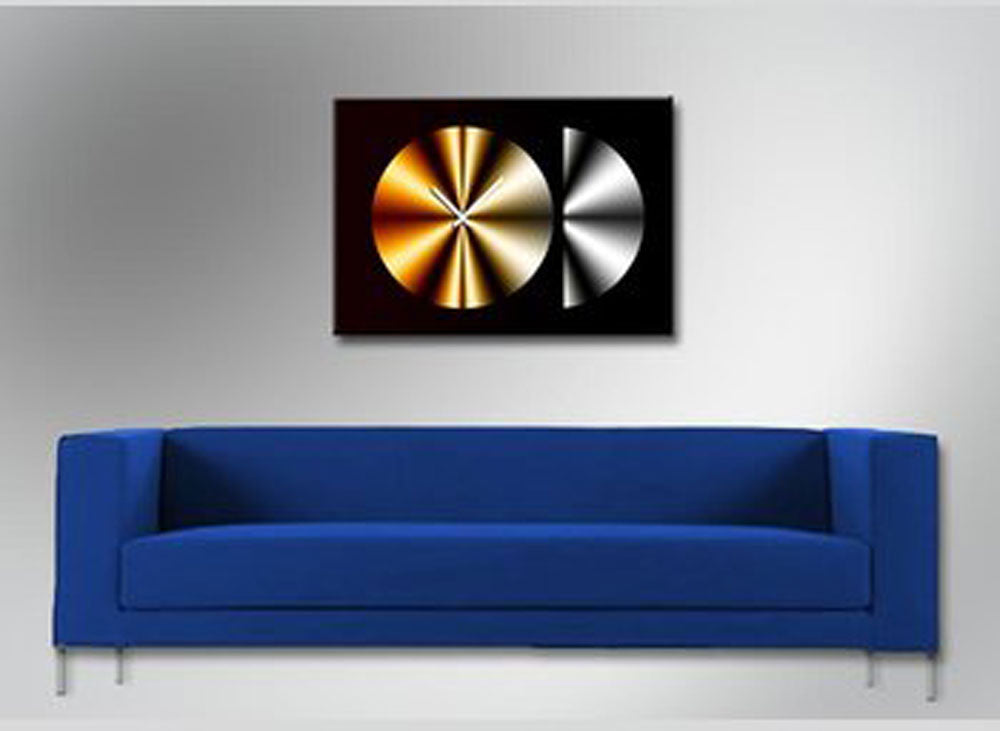 Dixtime Wanduhr 35x50 cm Aluminium • Lautloses Quarzwerk • Handgefertigt