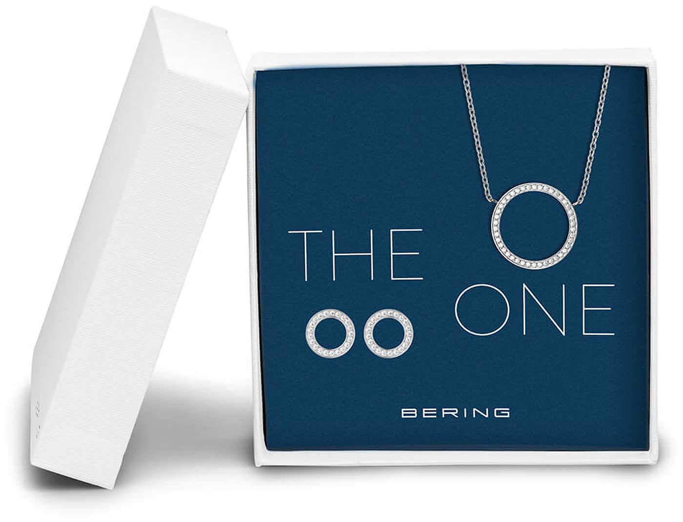 Set Halksette mit Anhänger und Ohrstecker - Bering Jewelry Modell: 434-718-Silver