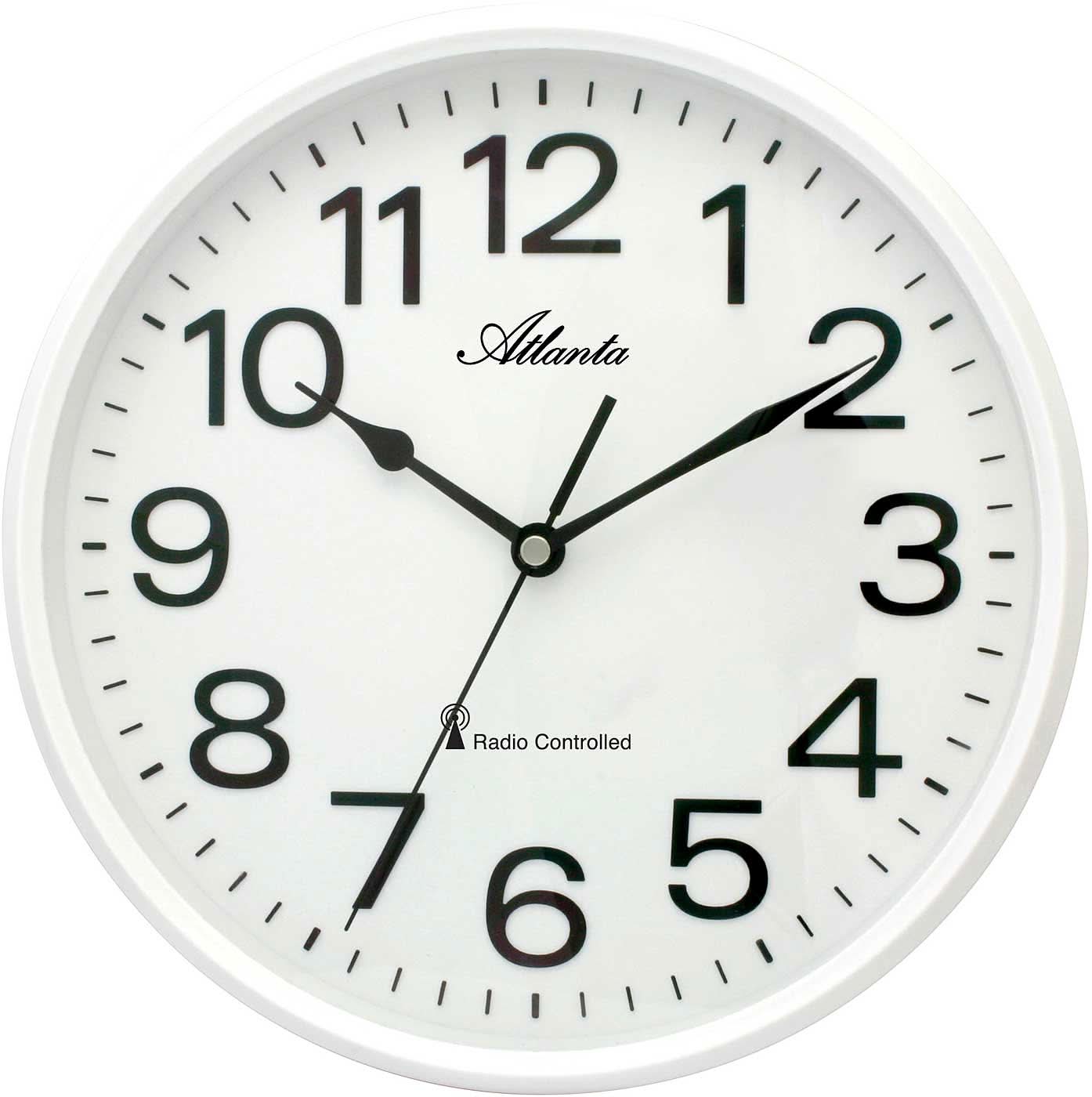 Atlanta Wall Clock 25.5 cm Ø Plastic • Radio-controlled • Modern Design
