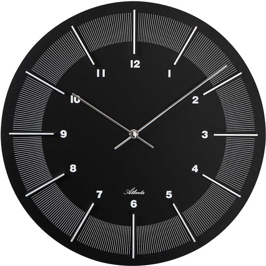Atlanta Wanduhr 40 cm Ø Metall • Modernes Design • Geräuschloses Quarzwerk