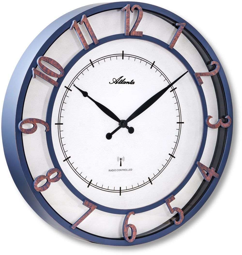 moderne XL Funkwanduhr mit Antik-Optik - Atlanta Modell: 4547
