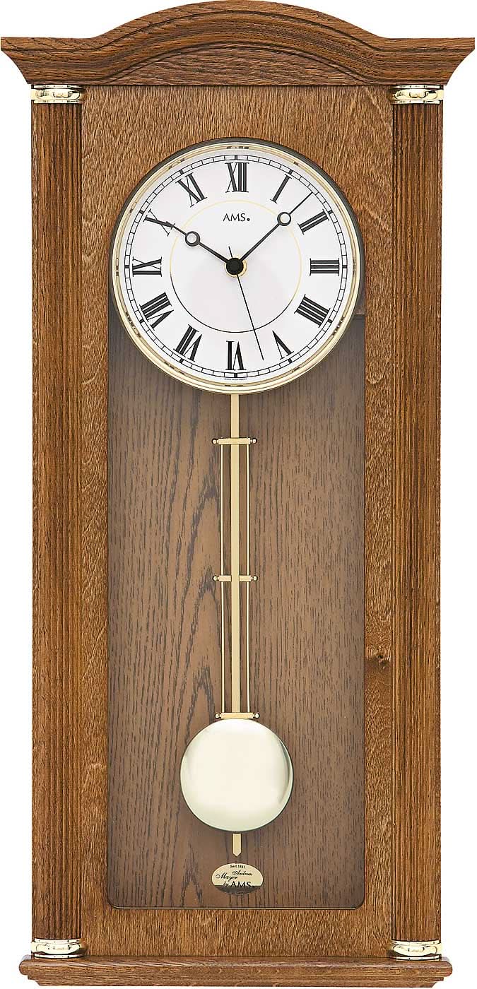 AMS Wall Clock 64x28 cm Wood • Radio-controlled • Westminster Chime